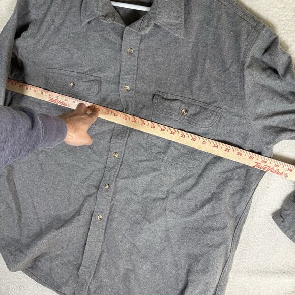 Five Brother Chamois Shirt Mens 2XLT Tall Gray Flannel Shacket Front Pockets - Picture 8 of 13